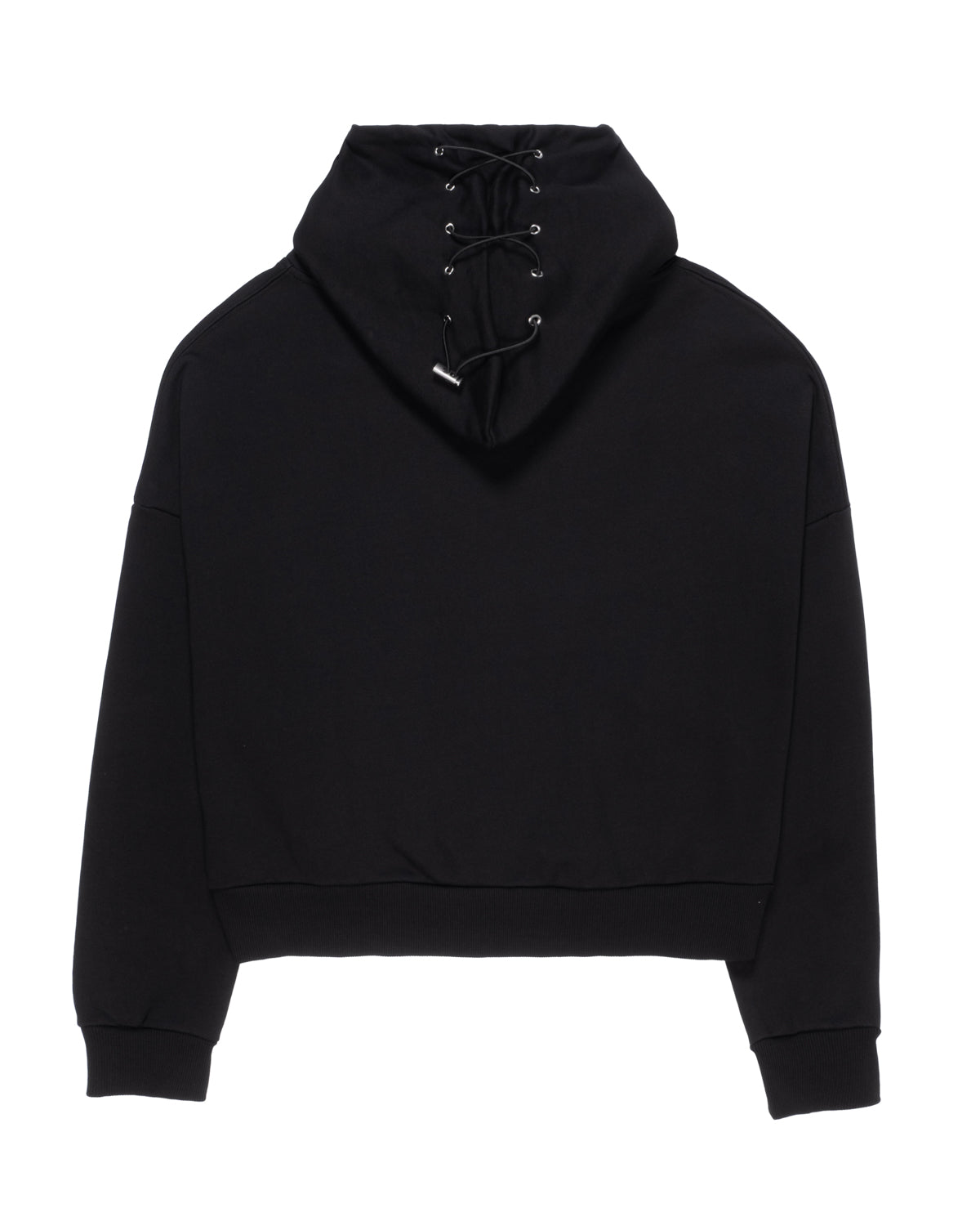 MINIMAL Black Felpa Cappuccio Boxy
