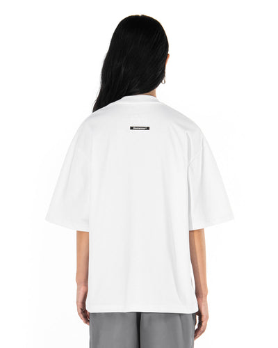 Weißes T-Shirt Social Overdose, getragen, Rückansicht, color_white