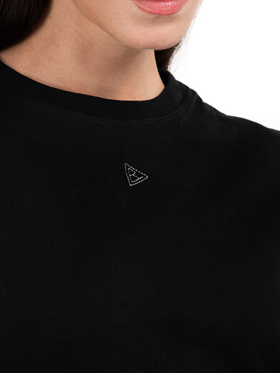 Schwarzes T-Shirt Minimal SP, Detail des Logos