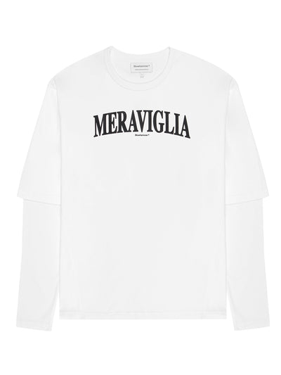 Meraviglia White long sleeve T-shirt, front view