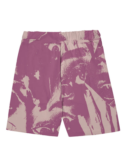 Fialové bermudy BrokenEyes, pohled zezadu, color_purple