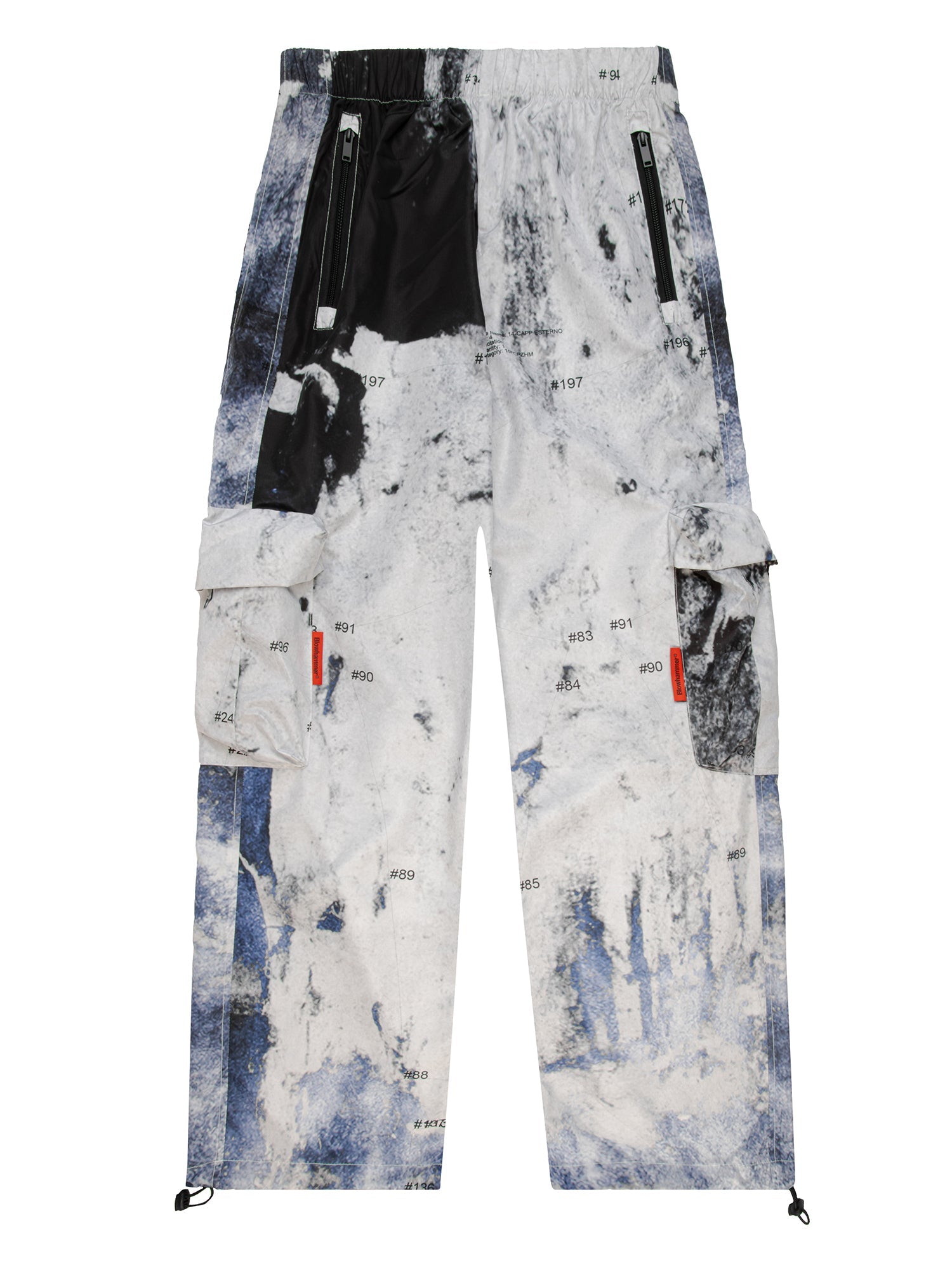 Pantaloni cargo albi Rugged, vedere din față