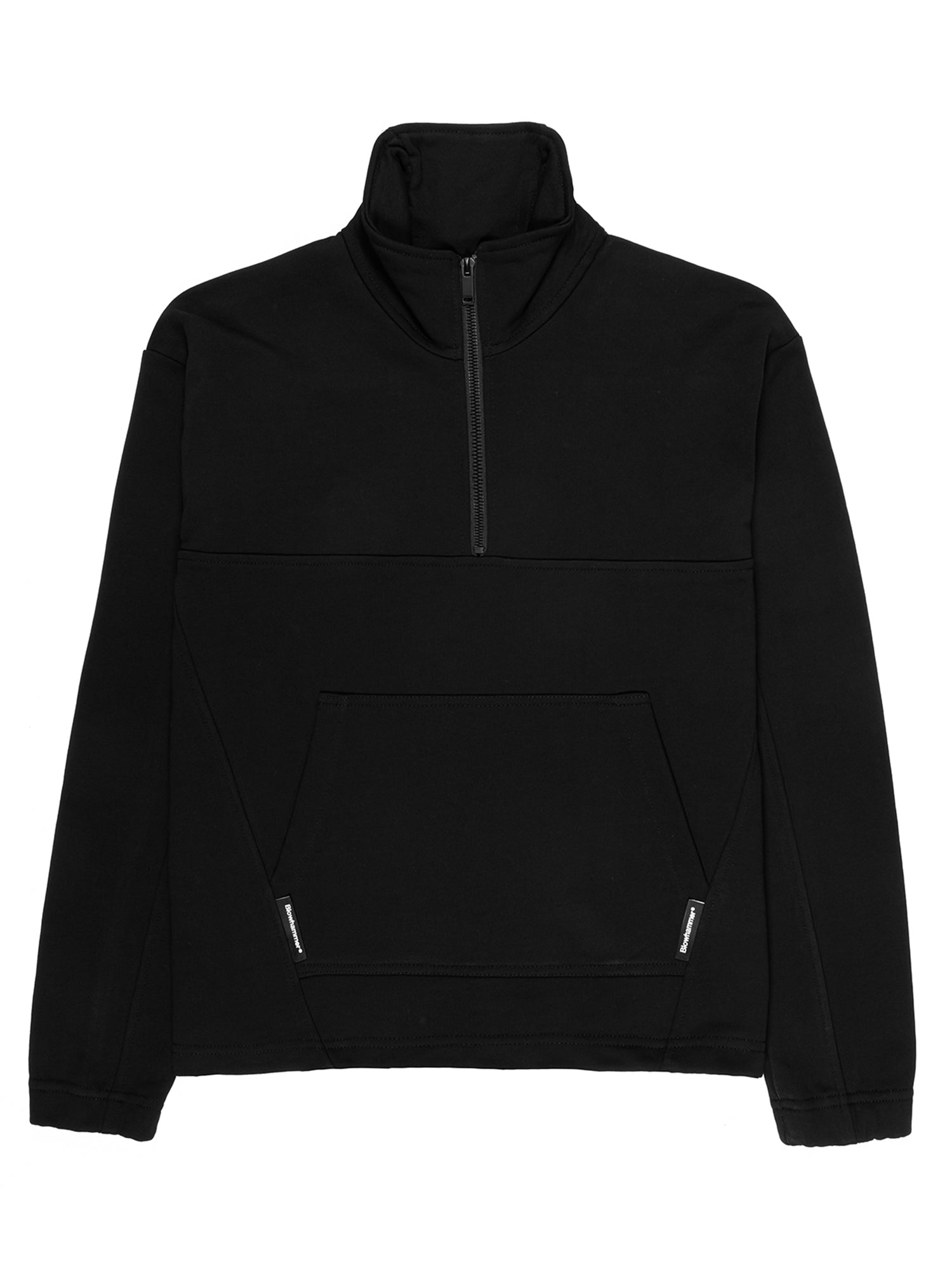 Zwarte sweater met halve rits Eclipse, vooraanzicht
