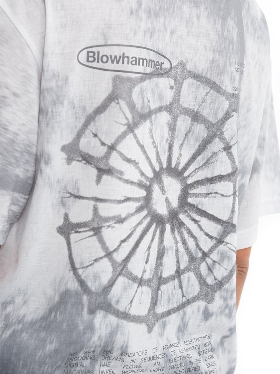 T-shirt grigia Grey Noise, dettaglio della stampa sul retro