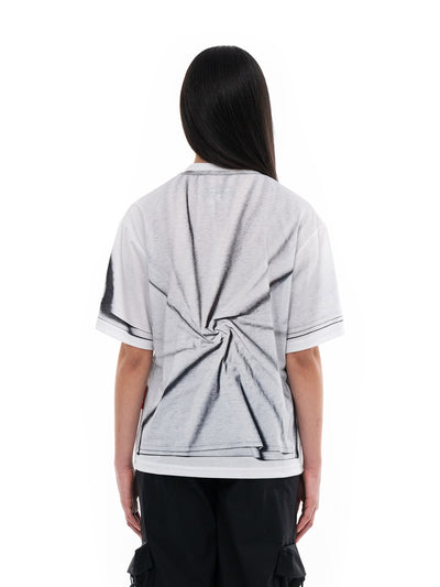 Tee-shirt blanc Crux, porté, vue de dos