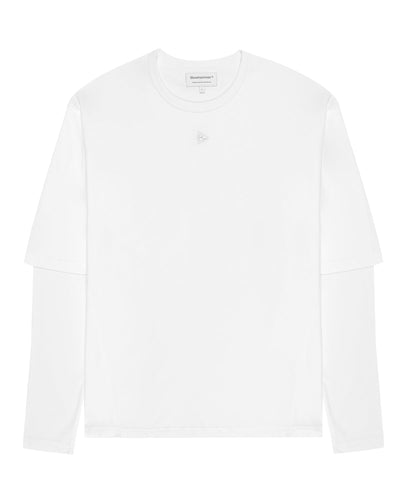 Bílé tričko s dlouhým rukávem Minimal, pohled zepředu
