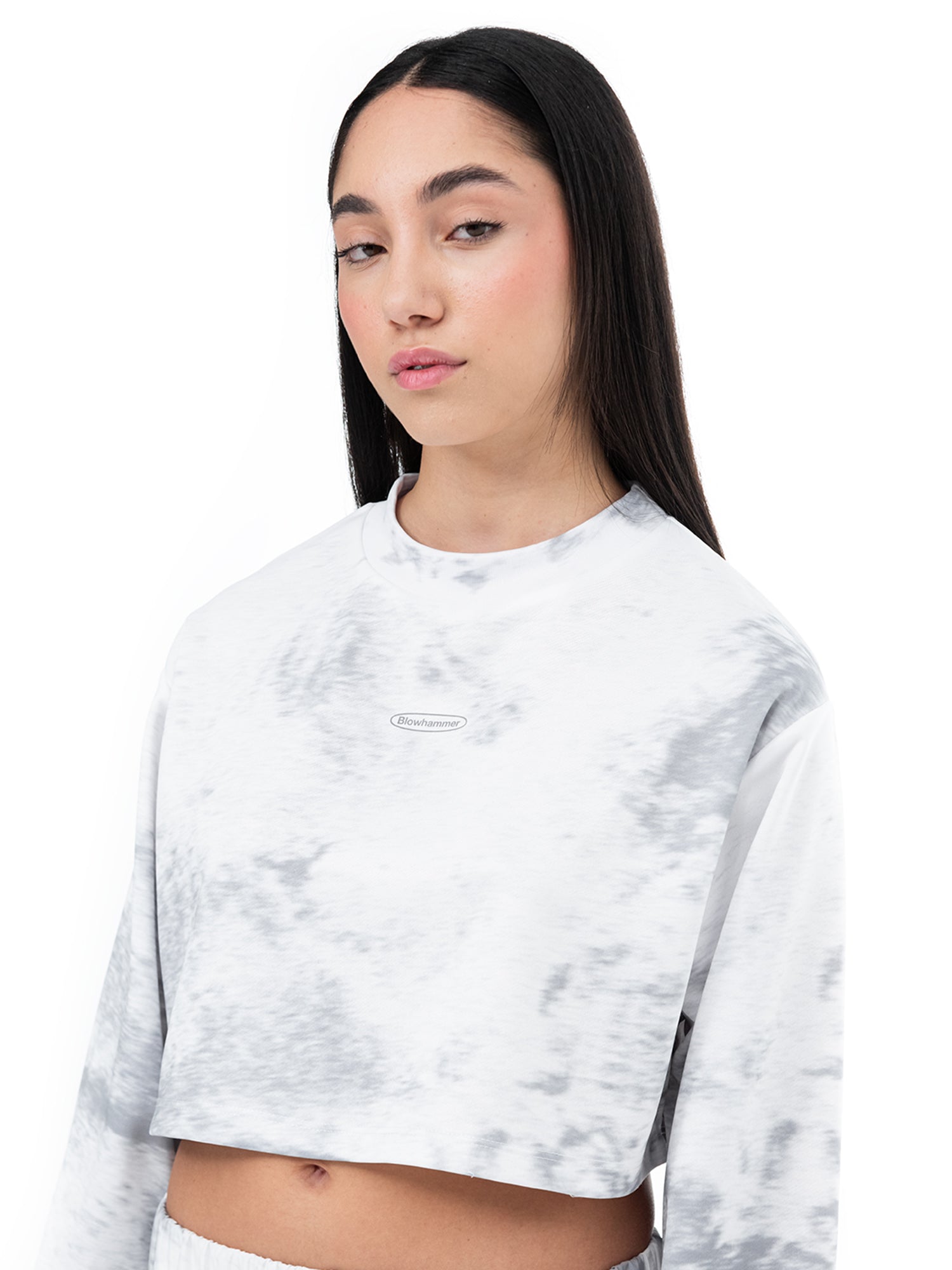 Grey Noise Sweatshirt Crop | Blowhammer