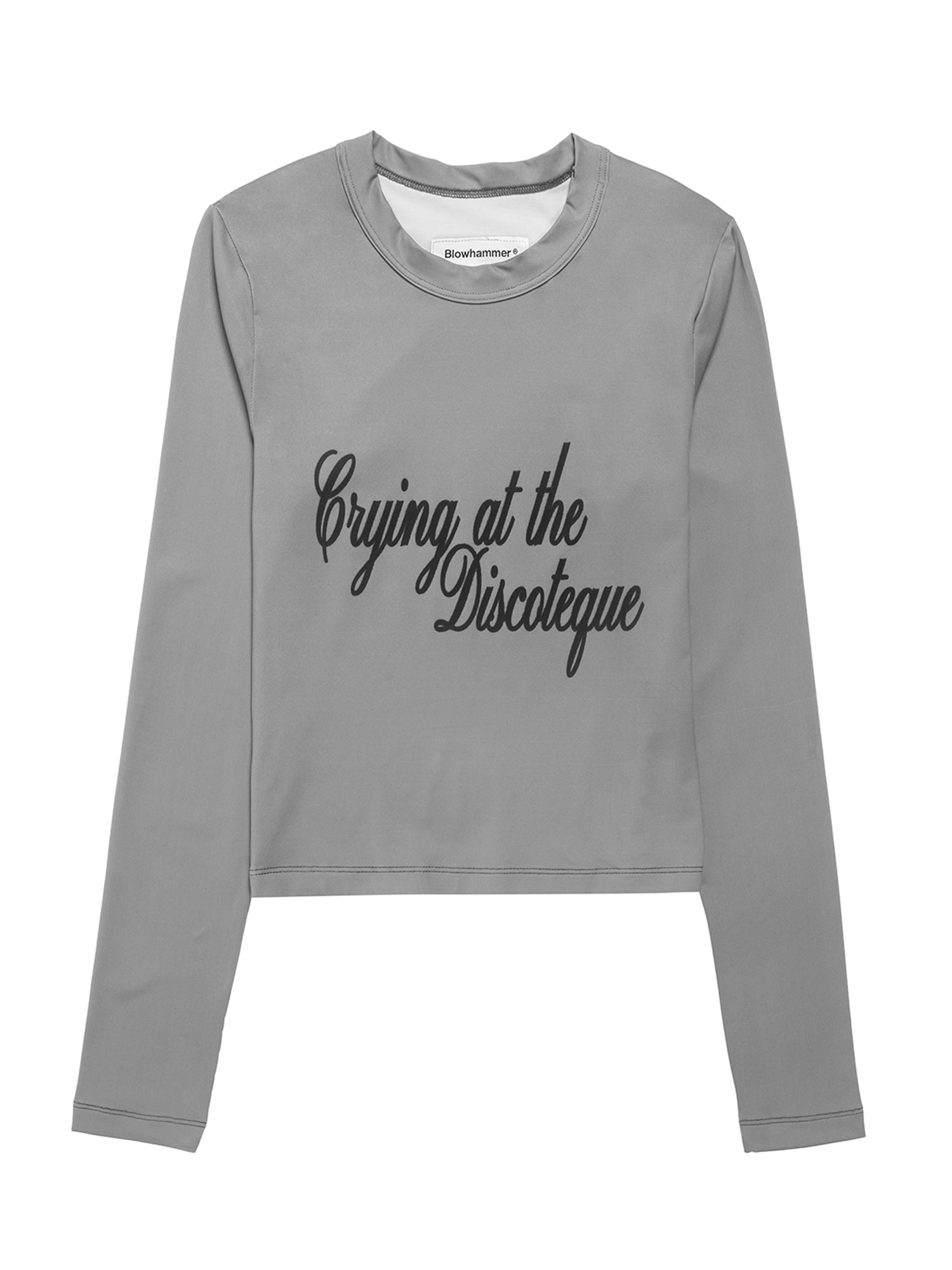 Серый лонгслив Crying@Disco, вид спереди